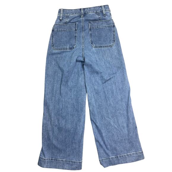Madewell Emmett Wide-Leg Crop Jeans Rosalie Wash size 24 XS High Rise Denim Blue - Picture 7 of 10